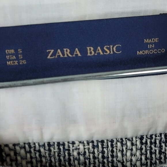 Zara Basic Tweed Knit Blazer Womens Small Textured Snap Button Jacket - Picture 7 of 9